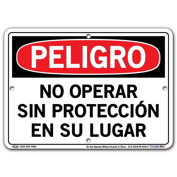 Polystyrene Sign, 9-1/2" Height, 12-1/2" Width, Polystyrene, Rectangle, Spanish